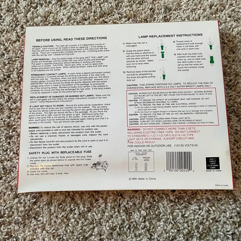 Vintage NIB tested Christmas lights